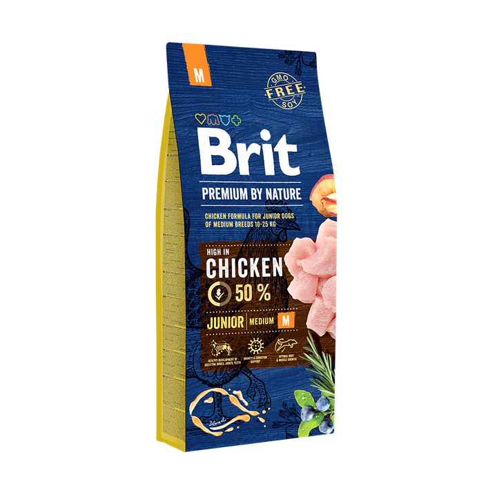 Brit Premium by Nature Junior M - пълноценна храна за кученца от средни породи