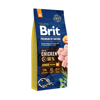 Brit Premium by Nature Junior M - пълноценна храна за кученца от средни породи