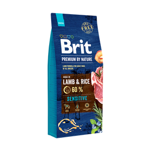 Brit Premium by Nature Sensitive Lamb - пълноценна храна с агнешко месо за кучета от всички проди