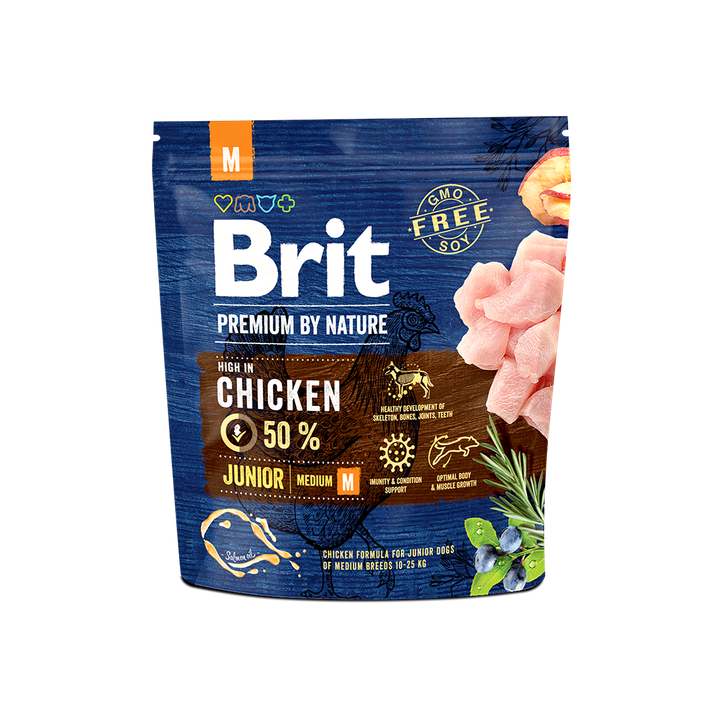 Brit Premium by Nature Junior M - пълноценна храна за кученца от средни породи