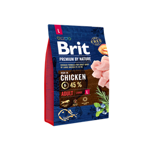 Brit Premium by Nature Adult L - пълноценна храна за кучета от големи породи