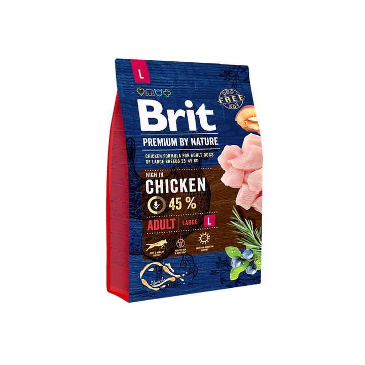 Brit Premium by Nature Adult L - пълноценна храна за кучета от големи породи