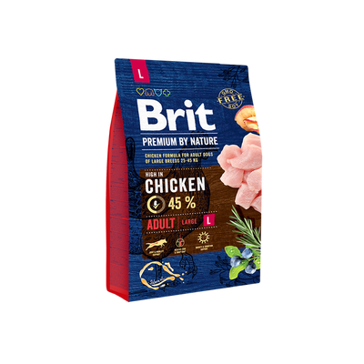 Brit Premium by Nature Adult L - пълноценна храна за кучета от големи породи