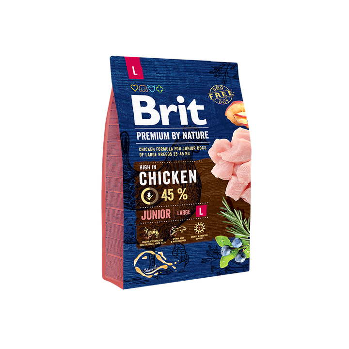 Brit Premium by Nature Junior L - пълноценна храна за кученца от големи породи
