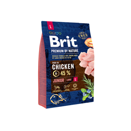 Brit Premium by Nature Junior L - пълноценна храна за кученца от големи породи