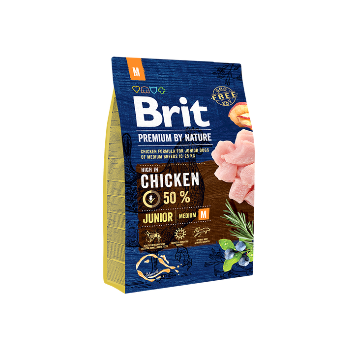 Brit Premium by Nature Junior M - пълноценна храна за кученца от средни породи