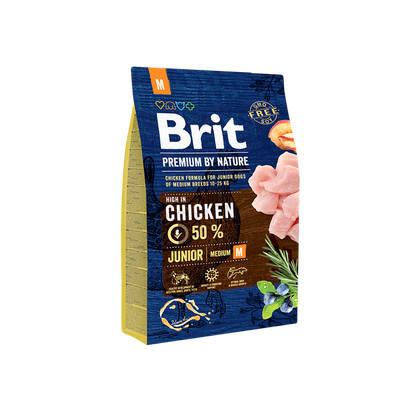Brit Premium by Nature Junior M - пълноценна храна за кученца от средни породи