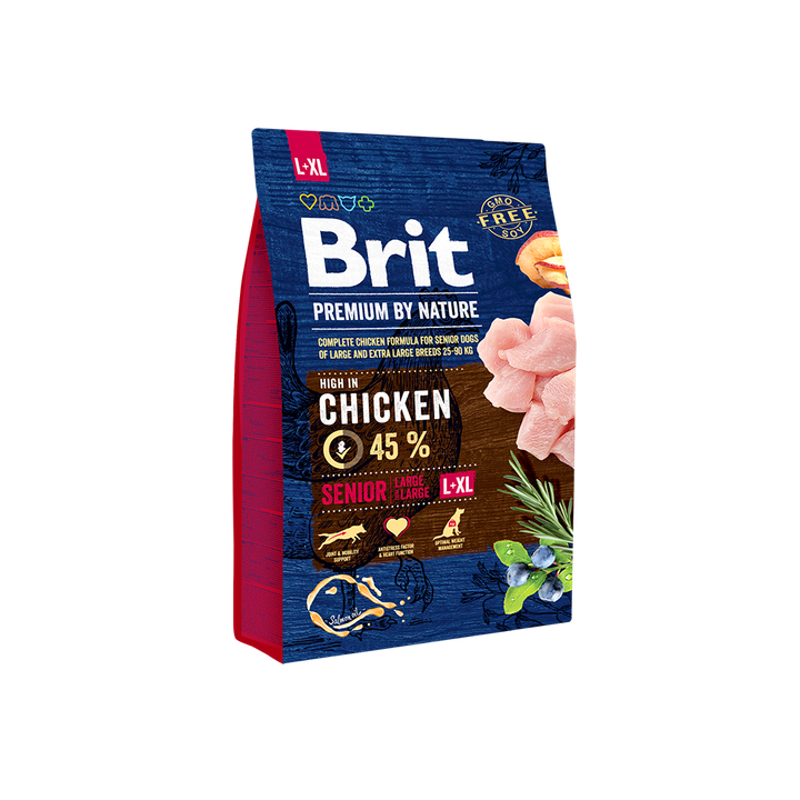 Brit Premium by Nature Senior L+XL - пълноценна храна за кучета големи и гигантски породи над 7 години