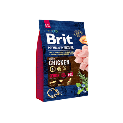 Brit Premium by Nature Senior L+XL - пълноценна храна за кучета големи и гигантски породи над 7 години