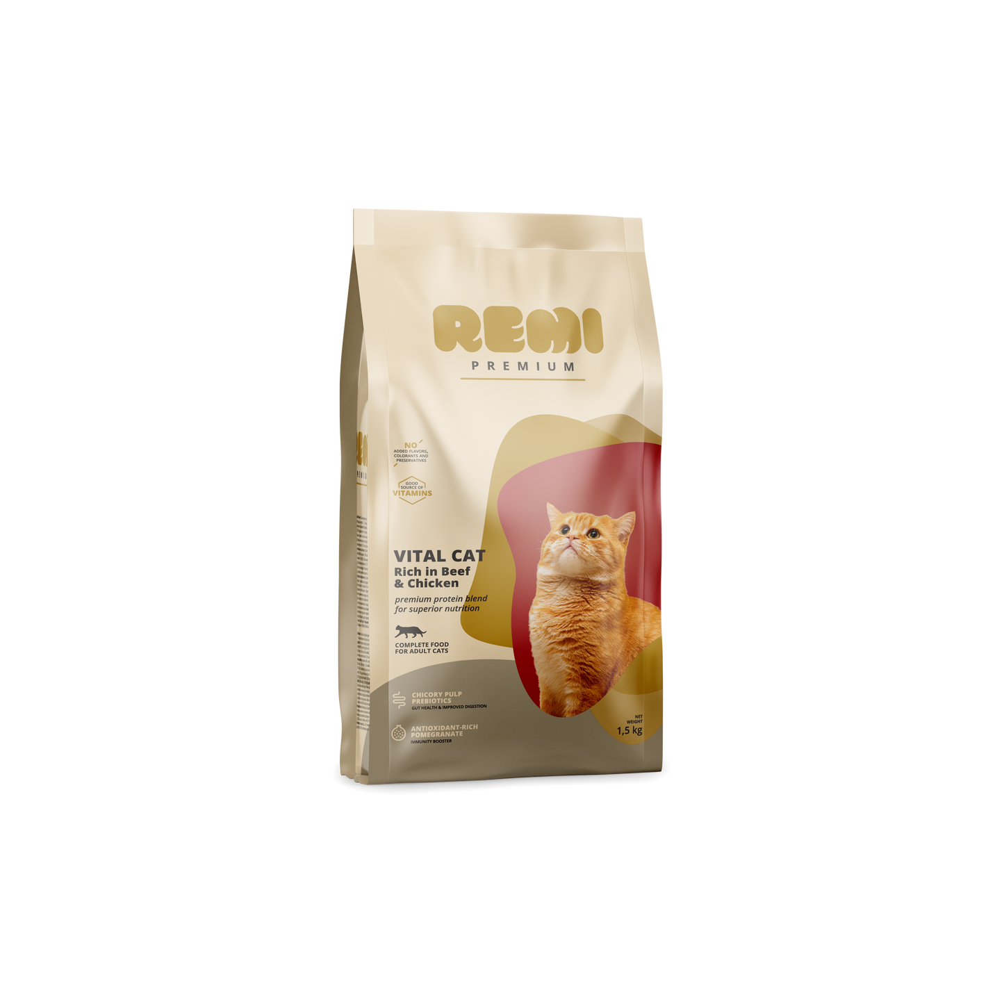 Remi Premium Vital Cat Beef and Chicken - суха храна за котки с пилешко и говеждо месо