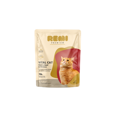Remi Premium Vital Cat Beef and Chicken - суха храна за котки с пилешко и говеждо месо
