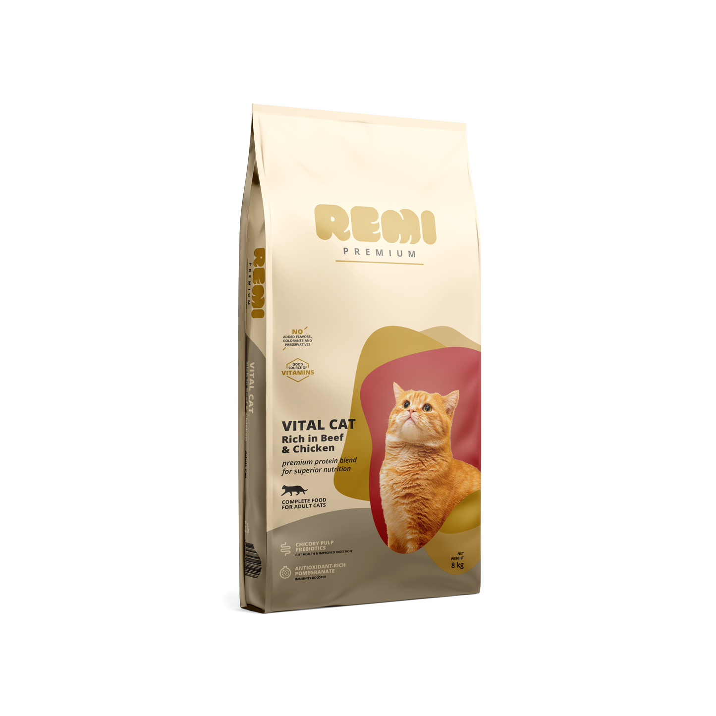 Remi Premium Vital Cat Beef and Chicken - суха храна за котки с пилешко и говеждо месо