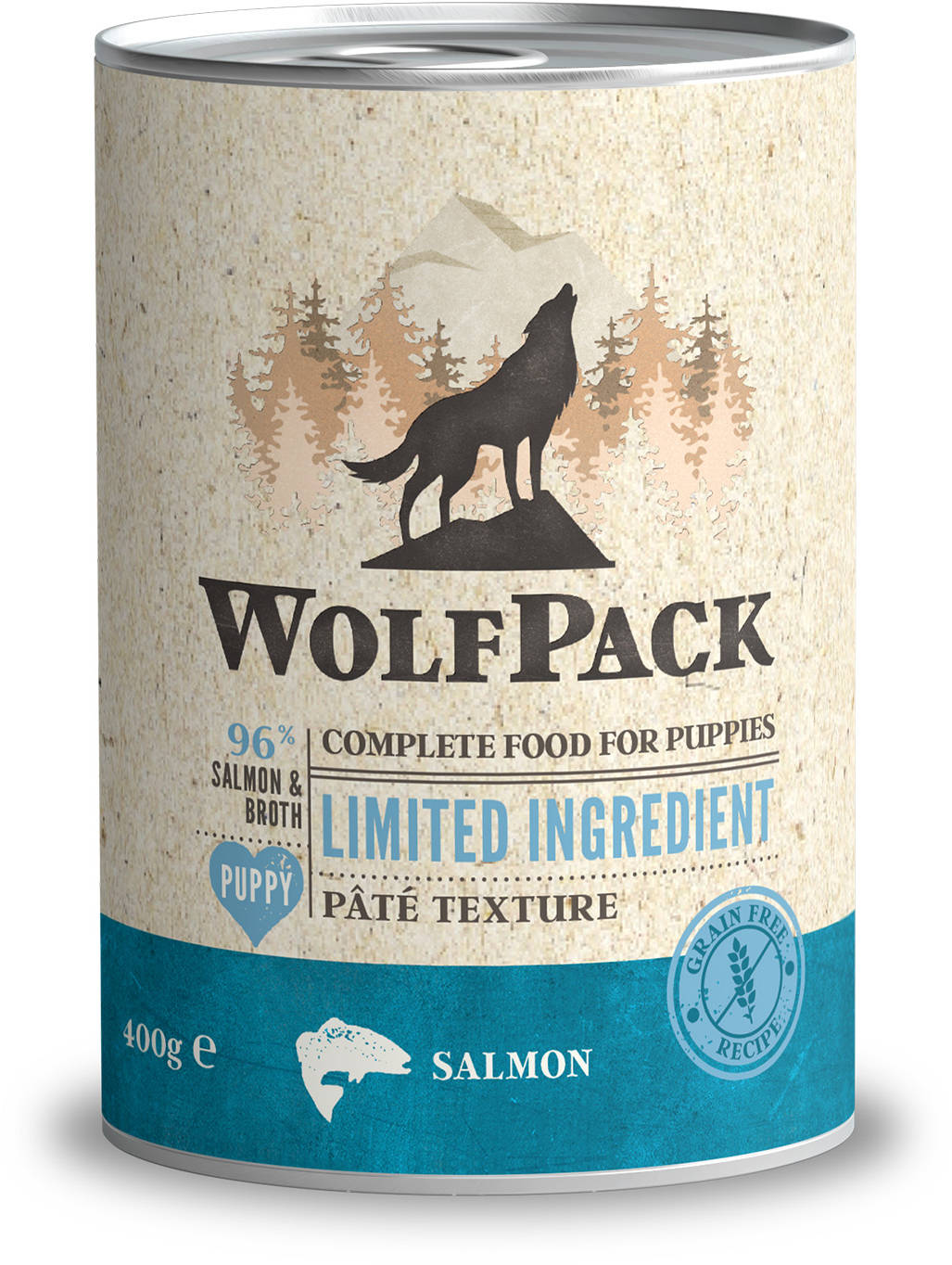 Wolfpack Limited Puppy - пълноценна храна за кученца със сьомга