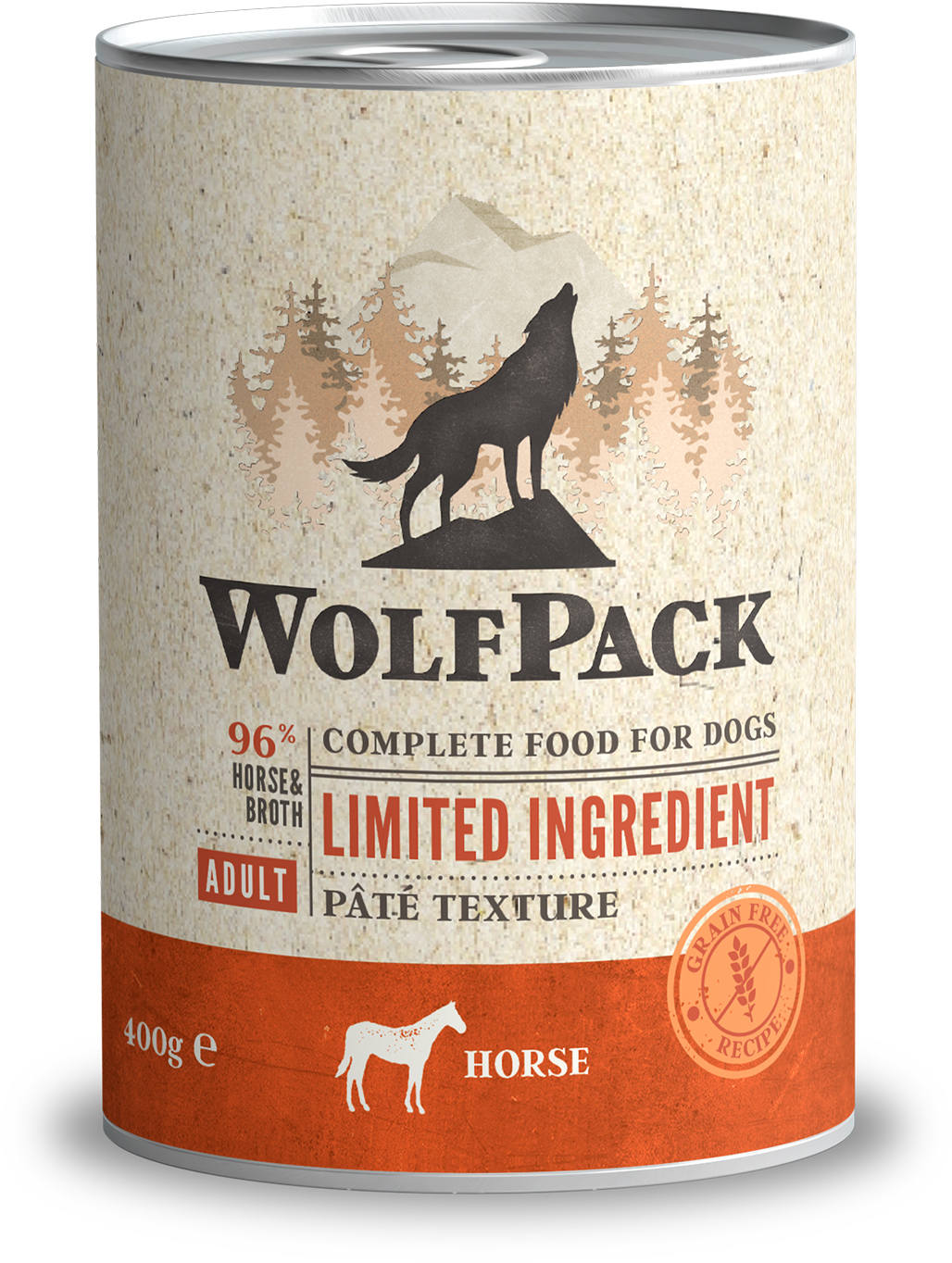 Wolfpack Adult Limited Horse - пълноценна храна с конско месо