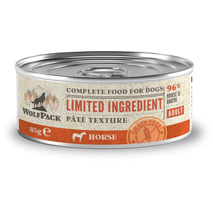 Wolfpack Adult Limited Horse - пълноценна храна с конско месо