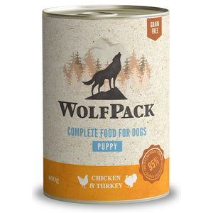 WolfPack Puppy Chicken and Trukey- консерва за кученца с пилешко и пуешко месо 400 гр