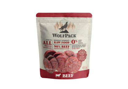 WolfPack BARF Medallions Beef - сурова храна с телешко месо 1 кг