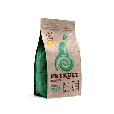 Petkult Cat Adult Care Balanced Life - пълноценна храна за възрастни котки с пилешко месо 2 кг