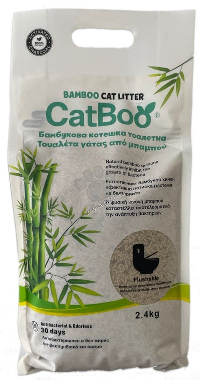 CatBoo - бамбукова котешка тоалетна 2,4 кг / аромат активен въглен /