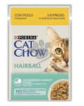 Purina Cat Chow Hairball Control - с пилешко месо и зелен фасул, хапки в сос, профилактика обарзуване космени топки 85 гр.