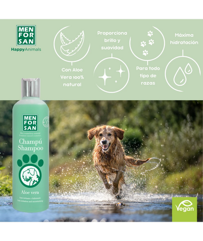 Menforsan Aloe Vera Shampoo - шампоан с алое вера, за кучета с раздразнения, ухапвания от насекоми, повърхностни рани, обриви и екземи 300 мл.