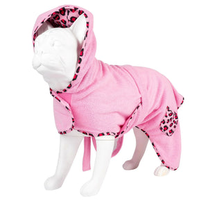 Max Molly Bath Robe Leopard Pink L - халат за кучета 70 см