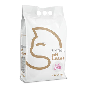 Kitties Baby Powder - бентонитова котешка тоалетна / аромат бебешка пудра / 5 литра