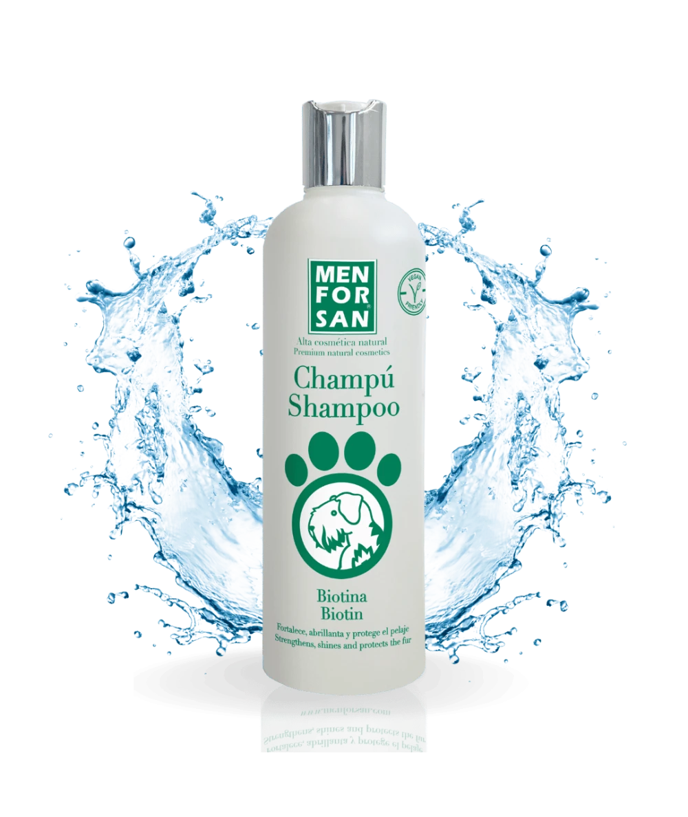 Menforsan Biotin Shampoo - шампоан с биотин, помага за укрепване на тънката и чуплива козина, подобрява структурите на кератин, като възстановява и укрепва капилярите 300 мл.