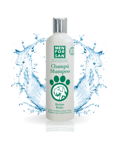 Menforsan Biotin Shampoo - шампоан с биотин, помага за укрепване на тънката и чуплива козина, подобрява структурите на кератин, като възстановява и укрепва капилярите 300 мл.
