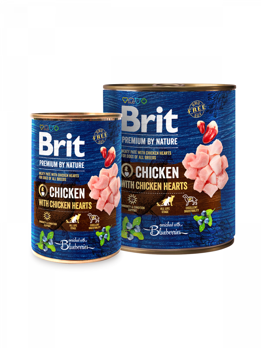 Brit Premium by Nature Chicken with Hearts - консерва за кучета с пилешко и сърца