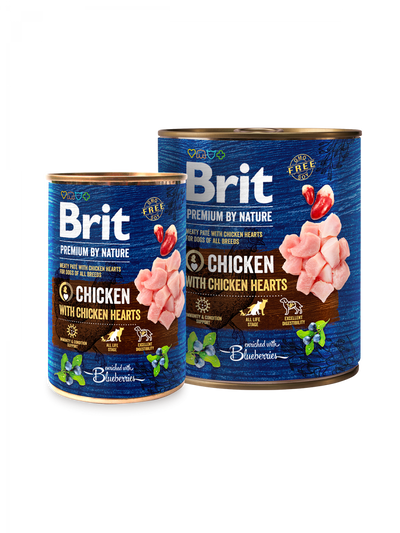 Brit Premium by Nature Chicken with Hearts - консерва за кучета с пилешко и сърца
