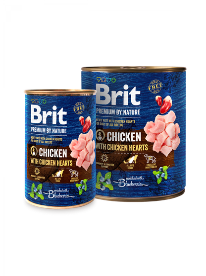 Brit Premium by Nature Chicken with Hearts - консерва за кучета с пилешко и сърца