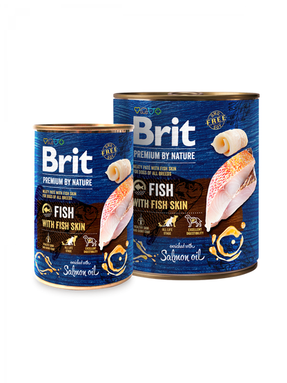 Brit Premium by Nature Fish with Fish Skin - консерва за кучета с риба и кожа от риба