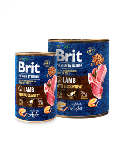 Brit Premium by Nature Lamb Buckwheat - консерва за кучета с агнешко месо и елда