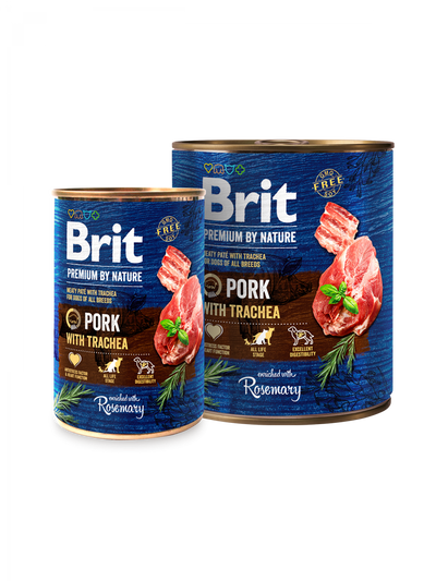 Brit Premium by Nature Pork with Trachea - консерва за кучета със свинско и трахея 400 гр