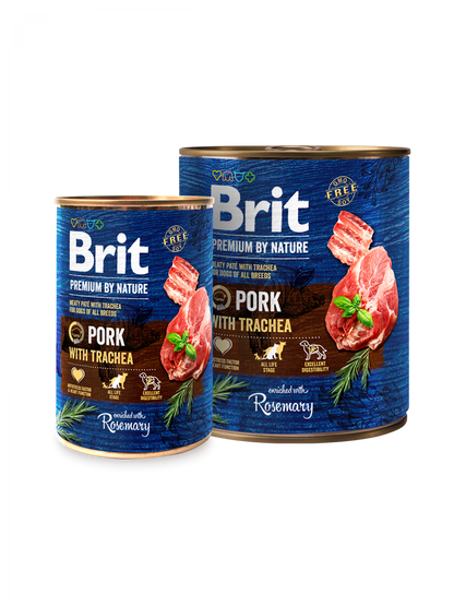 Brit Premium by Nature Pork with Trachea - консерва за кучета със свинско и трахея