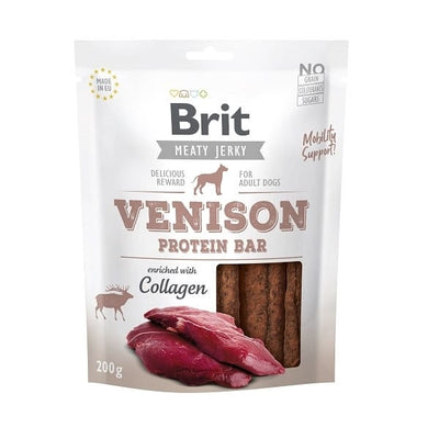Brit Jerky Snack –Venison Protein bar - лакомство за кучета протеинови барчета с еленско 200 гр.