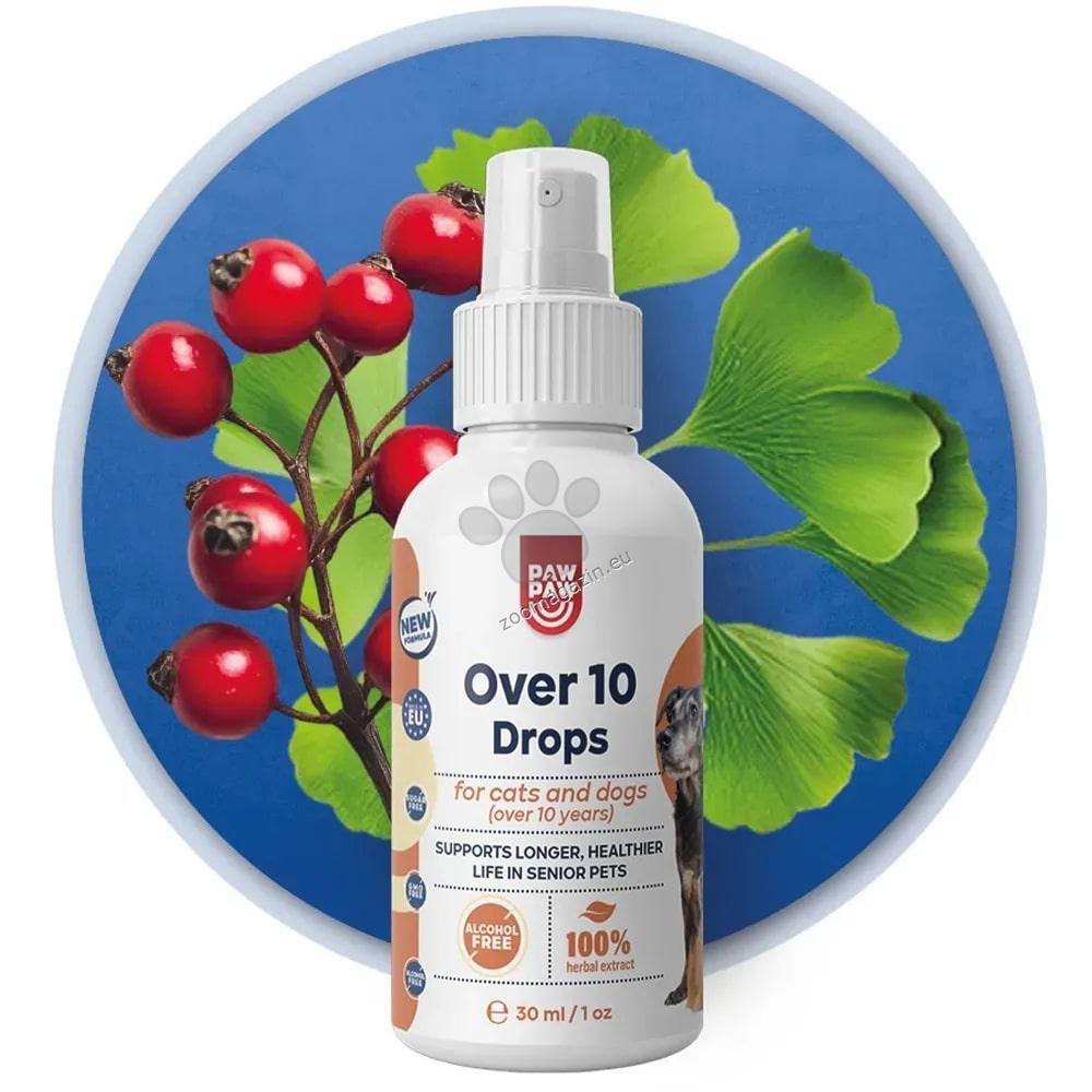 Paw2Paw Over 10 Drops - цялостна подкрепа за възрастни животни 50 мл