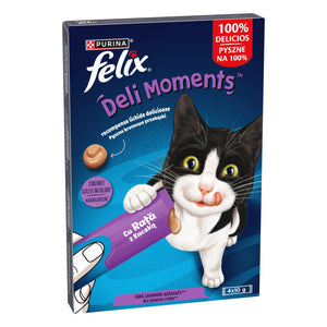 Felix Deli Moments Liquid Snacks with Duck - течно лакомство за котки с патешко месо 4 х 10 гр