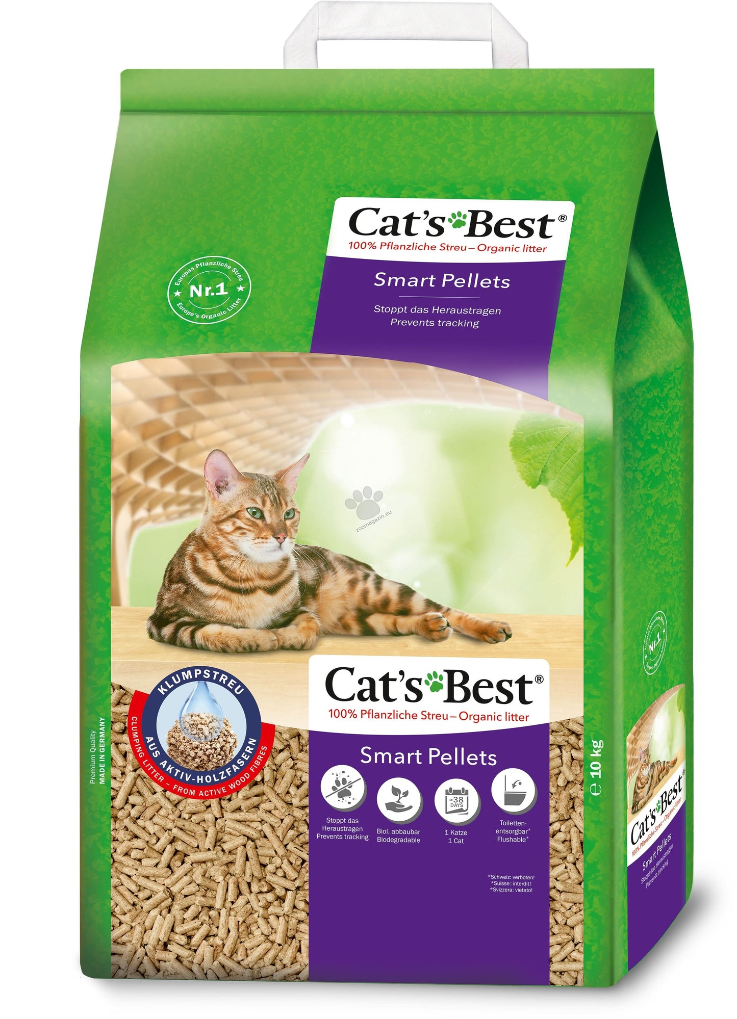 Cats Best Smart Pellets - котешка тоалетна за дългокосмести котки 20 литра