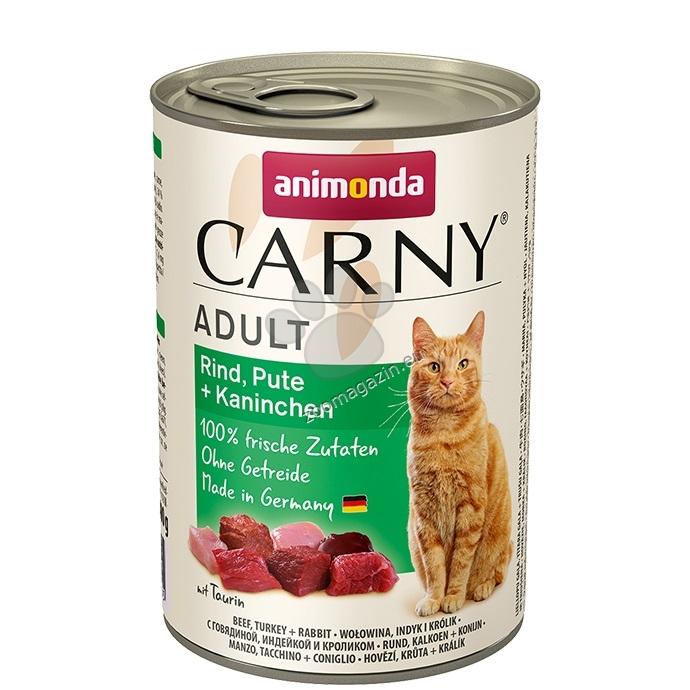 Carny Beef, Turkey and Rabbit - консерва за котки с говеждо, пуешко и заешко месо, стек 6 х 400 гр