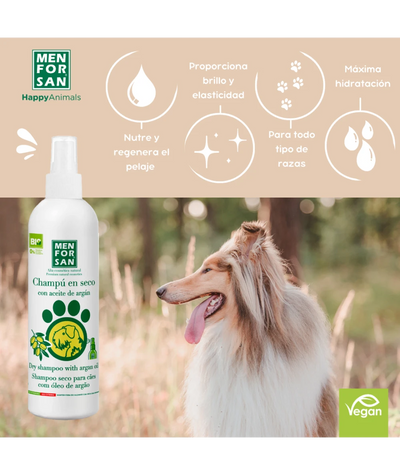 Menforsan Dry Shampoo with Argan Oil for Dogs - сух шампоан с арганово масло за кучета 250 мл