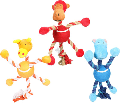 Flamingo Toy Animals with Ball and Rope - играчка за кучета с въже и топка 14 / 31 / 19 см