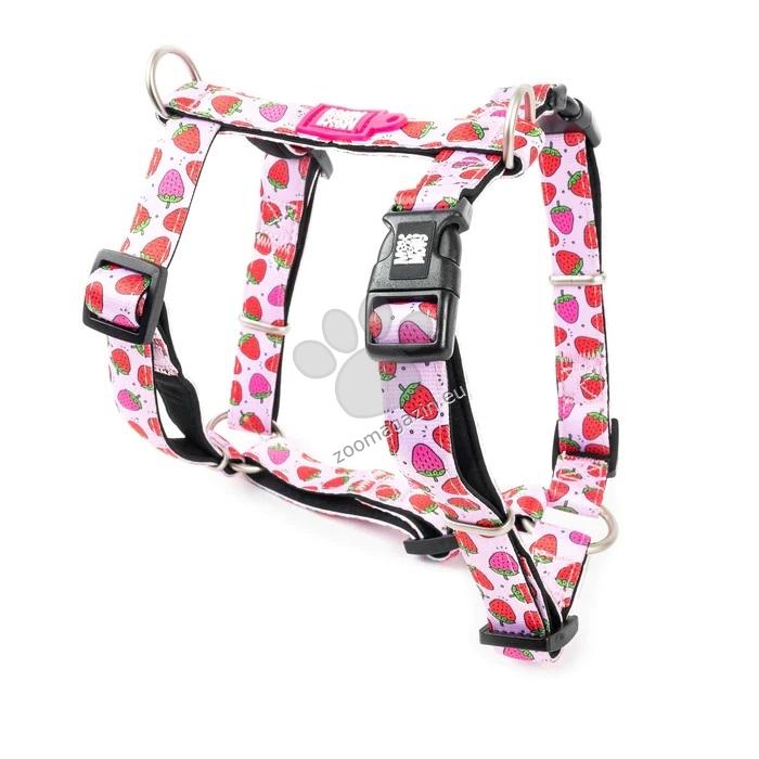 Max Molly H-Harness Strawberry Dream L - нагръдник за кучета с обиколка на врат 52 - 79 см, гърди 70 - 97 / 25 мм