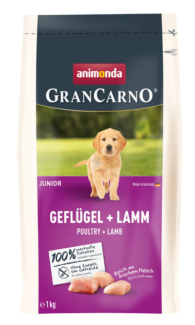 GranCarno Junior Poultry and Lamb - храна за кученца с птиче и агнешко месо 1 кг