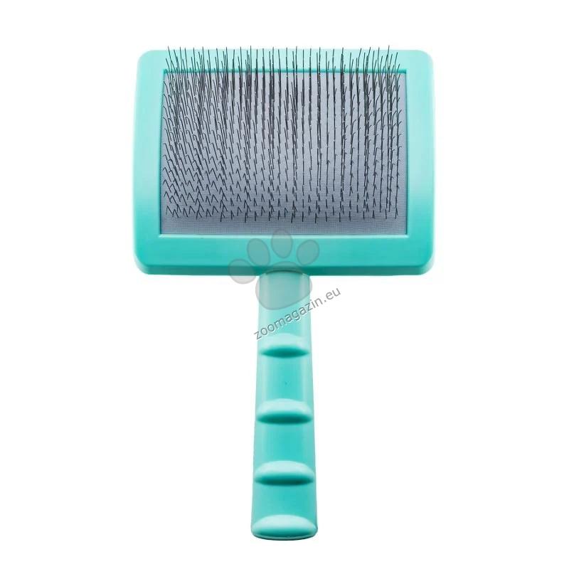 Tauro Pro Line Brush L - пластмасова четка с тънки и меки зъби 17,5 / 10,6 / 6,2 см, зелен