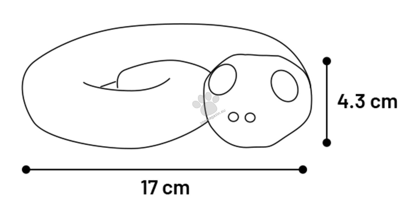 Flamingo Toy Sneaky Snake - играчка за лакомства от термопластичен каучук 17 / 16,2 / 4,3 см, жълта