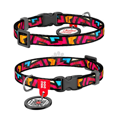 Waudog Collar Graffiti XL - нашийник с QR код за сигурност 37 / 58 см / 25 мм