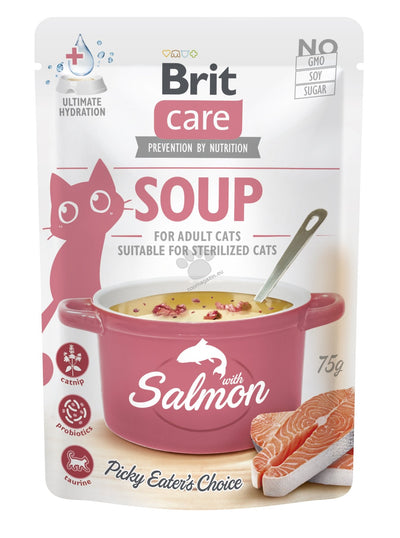 Brit Care Cat Soup with Salmon - допълваща храна за котки със сьомга 75 гр
