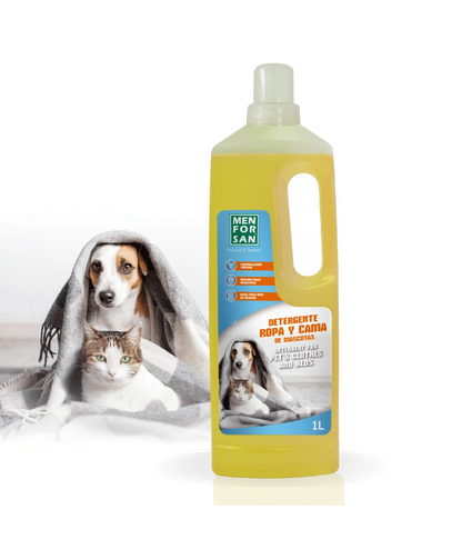 Menforsan Detergent for Pet Clothes and Beds - за пране, дезодориране и почистване на кучешки дрехи и тъкани за кучешки легла 1 литър